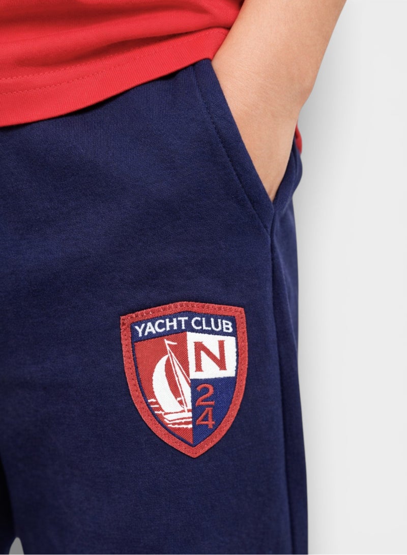 victor and jane Boys Saint Tropez T-Shirt & Navy Terry Joggers Set - Image 5